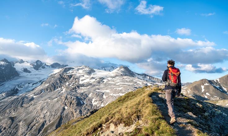 Wandern-Gipfel-Person
