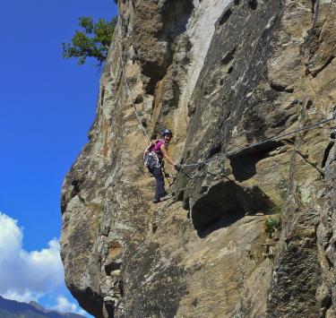 A climbing woman