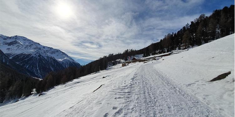 Winter hike and tobogganing fun in the Matschertal valley